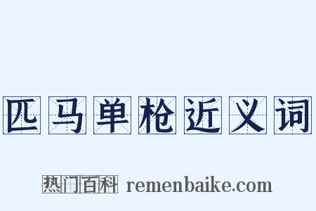 匹马单枪近义词是什么意思的图片